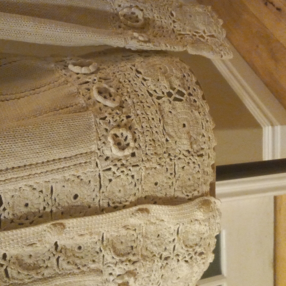 A soft cream, lacey sweater.button down front - Picture 3 of 5